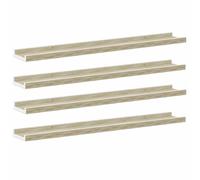 vidaXL 4X Etagères Murales Etagères Suspendues Etagères Flottantes Salon Salle de Séjour Chambre Maison Intérieur Blanc et Chêne Sonoma 80x9x3 cm