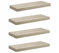 vidaXL 4X Etagères Murales Flottantes Etagères Suspendues Supports Muraux Bibliothèque Salle de Séjour Intérieur Couleur de Chêne 60x23,5x3,8 cm MDF
