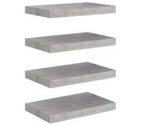 vidaXL 4X Etagères Murales Flottantes Etagères Suspendues Supports Muraux Salon Salle de Séjour Maison Intérieur Gris Béton 40x23x3,8 cm MDF