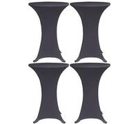 vidaXL Housses de table extensibles - Lot de 4 - 70 cm - Anthracite - Intérieur/extérieur