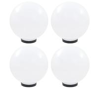 vidaXL 4x Lampes à LED sous Forme de Boule Sphérique Eclairage Lampes Solaires Lampes d'Allée Lumière de Jardin Patio Terrasse Cour Balcon Chemin 30 cm PMMA