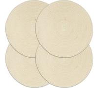 vidaXL 4x Napperons Set de Table Napperons de Restaurant Napperons de Maison Napperons de Table de Salle à Manger Naturel Plain 38 cm Rond Coton Brun G