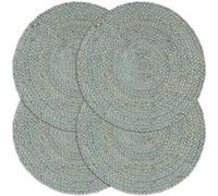 vidaXL 4x Napperons Set de Table Napperons de Restaurant Napperons de Maison Napperons de Table de Salle à Manger Vert Olive Plain 38 cm Rond Jute Vert G