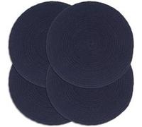 vidaXL 4x Napperons Set de Table Napperons de Restaurant Napperons de Maison Napperons de Table de Salle à Manger Bleu Marine Plain 38 cm Rond Coton Bleu G
