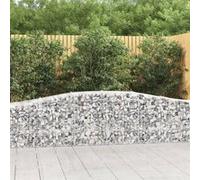 vidaXL 4x Paniers à Gabions Arqués Cages à Gabions Arquées Murs de Gabion Barrières de Jardin Terrasse Extérieur 3145932 Gris G