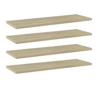 vidaXL 4X Panneaux de Bibliothèque Panneaux d’Étagère à Livres Plaques d’Étagère de Rangement Mural Décoration Chêne Sonoma 60x20x1,5 cm Aggloméré