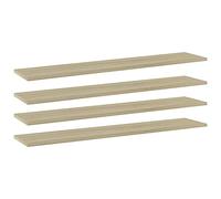 vidaXL 4X Panneaux de Bibliothèque Panneaux d’Étagère à Livres Plaques d’Étagère de Rangement Mural Décoration Chêne Sonoma 100x20x1,5 cm Aggloméré