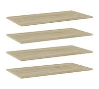 vidaXL 4X Panneaux de Bibliothèque Panneaux d’Étagère à Livres Plaques d’Étagère de Rangement Mural Décoration Chêne Sonoma 80x40x1,5 cm Aggloméré