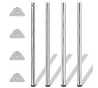vidaXL Pieds de table 4x Chrome à hauteur réglable 1100 mm pour plans de travail et bureaux