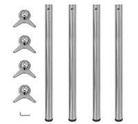vidaXL Pieds de table réglables 870 mm - Lot de 4 - Nickel brossé