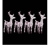 vidaXL Rennes de Noël acrylique 160 LED – blanc chaud – 4 pièces