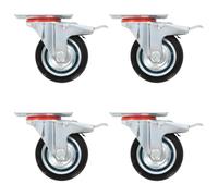vidaXL Roulettes pivotantes à double frein 4 pcs - 75 mm