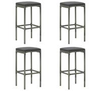 vidaXL 4X Tabourets de Bar avec Coussins Chaises de Pub Sièges de Bistro Tabourets de Comptoir Sièges de Salle à Manger Intérieur Résine Tressée
