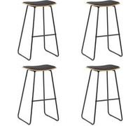 vidaXL Tabourets de bar 4 pcs Noir Similicuir