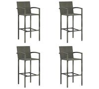 vidaXL Tabouret de bar lot de 4 Gris poly rotin