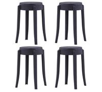 vidaXL – Tabourets empilables lot de 4 en plastique noir