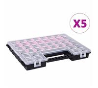vidaXL 5 Boîtes d’Assortiment 385 x 283 x 50 mm 27 Compartiments Réglables