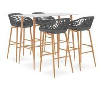 vidaXL 5-delige Barset wit en grijs3057436 Blanc G
