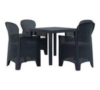vidaXL Ensemble de jardin 5 pièces Plastique Anthracite Aspect rotin