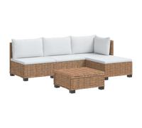vidaXL 5 pc Ensemble de Salon en Rotin avec Coussins GENDT Naturel, Salon, Jardin et terrasse, Ensemble modulable en rotin, canapé d'extérieur, mobilier Confortable, détente