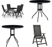 vidaXL 5 pcs. Bistro Set Noir et Anthracite - Bistroset - Bistrosets - Ensemble de jardin Bistro - Ensemble de jardin Bistro