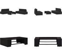 vidaXL 5 pcs. Garden Lounge Set Poly Rattan Schwarz - Ensemble de salon de jardin - Ensemble de salon de jardin - Ensemble de canapés modulaires