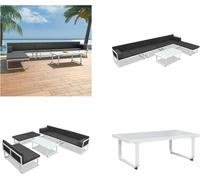 vidaXL 5 pcs. Garden Lounge Set Textilene Aluminium Schwarz - Ensemble de meubles de jardin - Canapé de jardin - Gartensofas