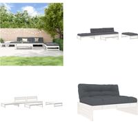 vidaXL 5 pcs. Garden Lounge Set with Coussin White Massiv Wood - Garden Lounge Set - Garden Lounge Sets - Lounge Set - Outdoor Lounge Set