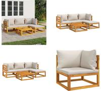 vidaXL 5 pcs. Garden Lounge Set with Hellgrave Coussins Massiv Wood - Garden Lounge Set - Garden Lounge Sets - Outdoor Lounge Set - Lounge Set Terrasse