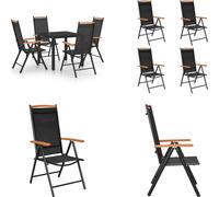 vidaXL 5 pcs. Salon de jardin aluminium noir - Salon de jardin - Ensemble de jardin - Garniture de jardin