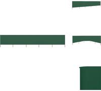 vidaXL 5 pièces de toile pare-vent 600 x 80 cm vert - Parasols et protections solaires