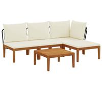 vidaXL : 5 pièces en bois d'acacia massif et en corde, style naturel