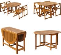 vidaXL 5 tlg. Garten Essgruppe Klappbar Akazie Massivholz - Ensemble de meubles de jardin - Gartenmöbel-Sets - Gartentisch Und Stühle - Gartentisch Und Stühle