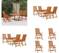 vidaXL 5 tlg. Garten Essgruppe Massivholz Eukalyptus - Ensemble de jardin - Ensemble de terrasse - Outdoor-Wohnkollektion - Gartentisch Und -stuhl