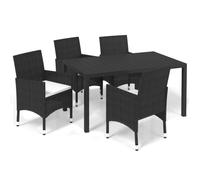 vidaXL 5-tlg. Groupe de jardinage avec baisers Poly Rattan Schwarz