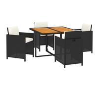 vidaXL 5-tlg. Groupe de jardinage avec baisers Poly Rattan Schwarz