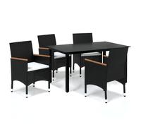 vidaXL 5-tlg. Groupe de jardinage avec baisers Poly Rattan Schwarz