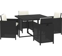 vidaXL 5-tlg. Groupe de jardinage avec baisers Poly Rattan Schwarz