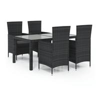 vidaXL 5-tlg. Groupe de jardinage avec baisers Poly Rattan Schwarz