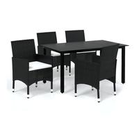 vidaXL 5-tlg. Groupe de jardinage avec baisers Poly Rattan Schwarz