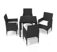 vidaXL 5-tlg. Groupe de jardinage avec baisers Poly Rattan Schwarz