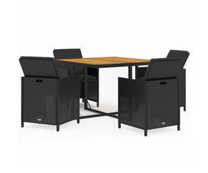 vidaXL 5-tlg. Groupe de jardinage avec baisers Poly Rattan Schwarz