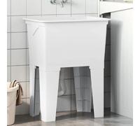vidaXL Bac à linge blanc 59x41x75 cm Résine