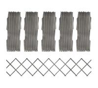 vidaXL 5x Bois de Sapin Massif Clôture à Treillis Barrières de Jardin Panneaux de Clôture Extensibles Patio Arrière-cour Extérieur Gris 180x30 cm