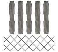 vidaXL 5x Bois de Sapin Massif Clôture à Treillis Barrières de Jardin Panneaux de Clôture Extensibles Patio Arrière-cour Extérieur Gris 180x60 cm
