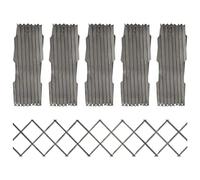 vidaXL 5x Bois de Sapin Massif Clôture à Treillis Barrières de Jardin Panneaux de Clôture Extensibles Patio Arrière-cour Extérieur Gris 180x30 cm