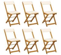 vidaXL Chaises de bistrot d'extérieur, lot de 6, blanc crème, 40 x 53 x 80 cm