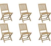 vidaXL Chaises de jardin, lot de 6, pliables, 44 x 50 x 88 cm, bois massif d'acacia