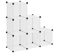 vidaXL 6× Cubes de Rangement Étagère Escalier de Bureau Armoire de Dortoir Organisateur de Rangement Panneaux Empilables Intérieur Transparent PP