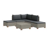 vidaXL 6 pc Ensemble de Salon en Rotin avec Coussins GENDT Gris Kubu, Salon, Jardin et terrasse, Ensemble de Salon en rotin, canapé modulable, mobilier extérieur, Assise Confortable